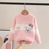 Suéter Infantil Tricô Inverno Novo Estilo Estilo Ocidental Top Suéter de Menina Gato Kate Suéter Infantil Menininha