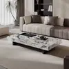 Mesa de Centro Retangular Estilo Italiano Minimalista Moderno para Sala de Estar, Home Office, Apartamento Pequeno, Mesa da Moda