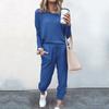 2020wish Otoño/Invierno Nuevo Ropa de Mujer Transfronteriza Europea y Americana Amazon Hogar Suelto Color Sólido Manga Larga Traje Casual Mujer