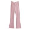 Pantalones de traje ajustados y elásticos de cintura alta de estilo europeo y americano para mujer, nuevos pantalones acampanados con drapeado adelgazante de otoño 2023
