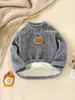 Tops Calientes para Niños con Terciopelo y Acolchado para Niños y Niñas, Sudaderas de Terciopelo de Invierno, Cuello Alto Ropa Base Caliente de Otoño e Invierno para Bebés