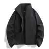 Nueva chaqueta exterior de otoño e invierno para hombre, casual, transpirable, con cuello alto, forrada de forro polar para mayor calidez y diseño softshell