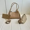Bolsa Parachute Trançada de Couro Genuíno para Primavera e Verão, Mesmo Estilo de Shu Qi, Bolsa Saco Grande Capacidade para Carregar na Mão ou Transversal, Bolsa Cesta Feminina