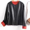 Chaqueta de Cuero Haining para Mujer, de Longitud Media, Negra, Cuello Alto, Cinturón de Corbata, Chaqueta de Cuero, Nuevo Estilo Otoño e Invierno, Elegante Abrigo de Cuero