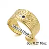 Anillo vintage europeo y americano de ojo turco, combinación de anillos apilables de acero inoxidable con nácar natural, turquesa y perla transfronterizos para mujer