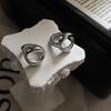 Aretes de Aro en Forma de O con Aguja de Plata S925 para Mujer, Personalidad Nicho, Estilo Retro de Hong Kong, Aretes de Botón de Celebridad de Internet a la Moda para Mujer