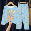 Pijamas Infantiles del Sudeste Asiático de Manga Larga para Niñas Grupo de Caza de Brujas Estilo Delgado Primavera y Otoño Niños Medianos y Grandes Dibujos Animados Ropa de Casa para Niños