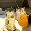 Vasos de vidrio de moda, vasos para bebidas, cristalería chic, vasos para refrescos, copas de vino espumoso, vasos para café helado, vasos para jugo