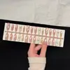 Rosa Primavera Verde 30 Piezas Uñas Portátiles Puntas de Uñas Hechas a Mano Puras Cuentas de Vidrio Ojo de Gato Nuevo Estilo Manicura Prehecha Uñas Portátiles