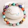 Pulseira Original de Cristal de Pedra Multipedras Ágata Vermelha do Sul Lápis-Lazúli Lápis-Lazúli Malaquita Pulseira de Círculo Único para Homens e Mulheres Joias da Moda para Casal