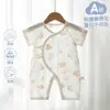 Macacão de Verão para Recém-Nascido, Fino, Estilo Borboleta, Algodão Puro, Classe A, Sem Costura, Estilo Monge, Macacão de Bebê, Roupa para Engatinhar