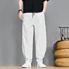Pantalones de rayas para hombre estilo chino con cierre de botón, pantalones casuales para hombre, corte slim, pierna ancha holgada, verano A266-K58-P40