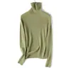 [Piel de Bebé Suave y Cera] Tejido de Punto Elástico 100% Cachemir con Cuello de Pila para Mujer en Otoño e Invierno, Camiseta Básica Adelgazante