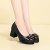 Una generación de zapatos de tacón alto modelo cheongsam zapatos de pasarela para presentación plataforma impermeable suela gruesa tacón grueso zapatos de cuero zapatos de madre zapatos