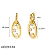 Brincos de Aço Inoxidável com Pedras de Diamante para Mulheres, Elegantes Ear Cuffs de Aço Titânio Dourado 18K com Zircônia, Resistentes à Cor