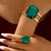 Europa y Estados Unidos suministro transfronterizo de exagerado traje de anillo de pulsera de rubí esmeralda traje de joyería de diseño de nicho femenino
