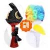 Decoración de ganso para porche de Halloween con peluca afro divertida, sombrero de bruja y trenzas dobles [Hecho a medida]