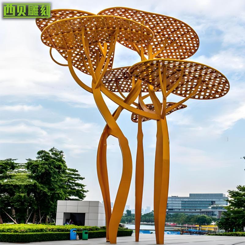 大型不锈钢树雕塑1