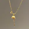 Colar Brincos Pingente Flor de Lírio-do-Vale Diamante Escovado Gota d'Água Chinoiserie Retro Novo Conjunto Exquisito de Alto Padrão Estilo Palácio