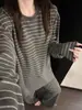 Pijama Simples Listrado Preguiçoso de Manga Longa para Mulheres 2026 Primavera/Outono Novo Conjunto de Calças Largas para Casa Pode Ser Usado Fora
