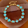 Pulseira geométrica de zircônia quadrada, redonda, gota, triângulo, pulseira de pulso de luxo leve nicho, joia simples e moderna personalizada para mulheres