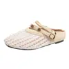 Mules Tejidos con Hebilla para Aumentar la Altura 2026 para Mujer, Sandalias Cerradas de Verano para Exterior, Diseño Nuevo Hueco con Suela Gruesa