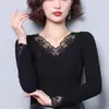 Camiseta interior engrosada para mujer, camiseta de manga larga adelgazante, nuevo top elegante de otoño e invierno, capa interior para cubrir el vientre y mantenerse abrigada