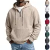 Moletom com capuz e zíper masculino estilo americano TK para outono e inverno, novo, de alta durabilidade, moderno, com textura de waffle, de corte solto