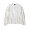 Camiseta listrada de manga longa Cleanfit retrô, unissex, top curto soltinho e casual de verão