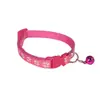 Coleira de Tecido para Pet com Estampa de Patinha e Sino, Fivela de Segurança para Gatos, Ajustável para Cães e Gatos