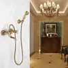 Conjunto de Chuveiro Estilo Europeu Todo em Cobre, Chuveiro Antigo, Chuveiro de Teto (Rain Shower), Chuveiro Retrô