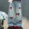 Cardigan de punto a cuadros estilo universitario con empalmes, manga larga, primavera y otoño, para niños medianos y grandes, casual, dulce, personalidad, conjunto de dos piezas con jeans