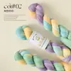 Hilo de lana teñido a mano para manualidades, color degradado, hilo grueso para tejer a mano, kit de hilo para suéteres y bufandas DIY
