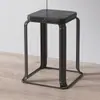 Banqueta de ferro forjado para uso doméstico, banqueta quadrada moderna e simples, banqueta de fast food, conjunto de banquetas de ferro forjado espessado, banqueta para mesa de jantar, banqueta de aço, banqueta com armazenamento