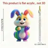 Producto Nuevo de Pascua Transfronterizo Figura Plana Acrílica Conejo Lindo Adorno para Colgar en el Coche Decoración de Navidad Acción de Gracias