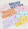 Nuevo Paquete de Pastel Edición Simple Color Macarrón Enchufe Feliz Cumpleaños Decoración para Hornear Cumpleaños Suministros