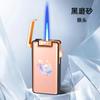 Encendedor de Inyección Directa Portátil de Moda con Patrón de Aurora Colorido de Aspecto Elegante Encendedor a Prueba de Viento de Llama Azul Regalo Venta al Por Mayor