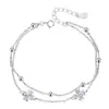 Pulsera de trébol de plata esterlina 925 para mujer, nicho de lujo ligero exquisito, moda femenina, regalo de verano de cumpleaños para novias y chicas