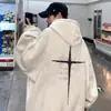 Sudadera Estilo Transfronterizo para Hombres y Mujeres, Sudaderas de Pareja, Primavera y Otoño, Estilo Hong Kong Ins, Holgada de Moda con Estampado de Letras de Marca, Chaqueta Versátil