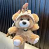 Llavero de Conejito Mini de Peluche, Colgante de Muñeco Oso de Peluche, Decoración para Mochila, Llavero de Coche, Regalo Pequeño de Máquina de Garra