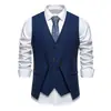 Nueva colección de otoño e invierno: chaleco de hombre con cuello en V de espiga, estilo retro británico talla europea, adecuado para bodas, negocios y uso casual