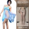 Lingerie Sexy Europeia e Americana, Vestido Chemise de Renda com Recortes Plus Size, Roupa Transparente, Camisola Reveladora de Renda, Atacado Latino