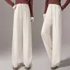 Pantalones de pierna ancha, de cintura alta, modernos y rejuvenecedores para mujer, con una caída fluida, efecto adelgazante y un ajuste relajado y cómodo, perfectos para otoño e invierno