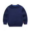 Suministro Directo de Fábrica de Sudaderas Redondas de Color Sólido para Niños, Lisas de Algodón Puro, Adecuadas para Niños Pequeños y Medianos, Estilo Primavera y Otoño, Mangas Largas, Patrones Personalizables