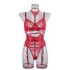Calidad de alta gama comercio exterior ropa interior sexy caliente encaje de pestañas varilla de plástico Liguero 8 colores modelador de cuerpo conjunto de cinco piezas 0995