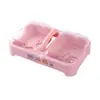 Caja Creativa para Jabón de Lavandería de Doble Compartimento con Tapa, Jabonera con Drenaje, Jabonera para Dormitorio de Estudiantes, Suministros de Viaje