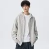 Suéter com Capuz Outono/Inverno 2026, Cardigan de Tricô com Zíper para Homens, Jaqueta de Estilo Solto e Casual