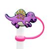 Série Dinossauros Transfronteiriça Copo de Água à Prova de Poeira Tampa de Canudo DIY Criativo Desenho Animado Conjunto Decorativo de Canudos Plugue de Canudo
