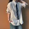 Camisa Masculina de Outono com Design Patchwork, Gravata Falsa, Manga Longa, Camada Base para Ternos, Roupa Interna para Camadas, Roupa Externa Masculina