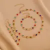 Pulseira Colar Coração Colorido Estilo Ins Europeu e Americano Liga Personalizada em Formato de Coração Pulseira Dopamina Pulseira Popular para Mulheres